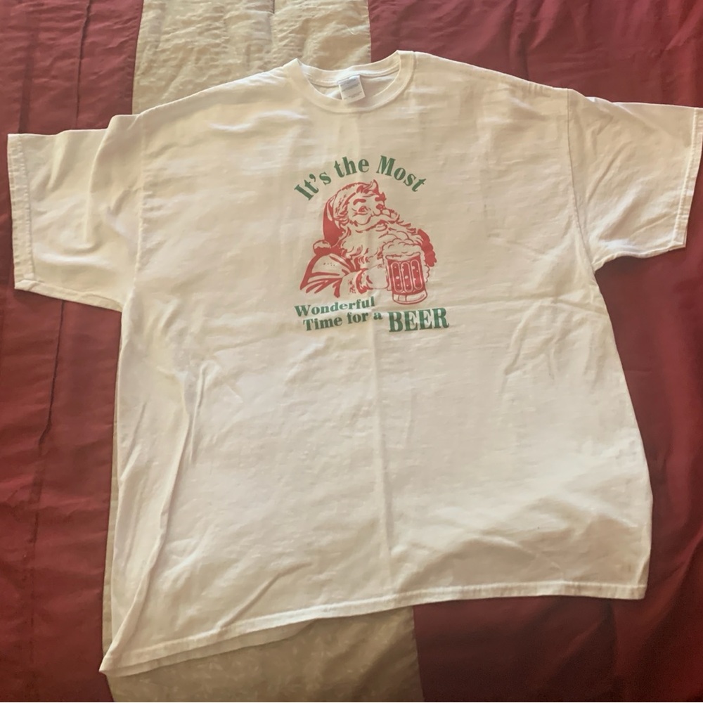 Christmas t-shirt 2xl  THE MOST WONDERFUL TIME FOR A BEER